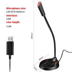 Computer Microphone 360-Degree Flexible USB Drive-free Voice Chat Video Microphone