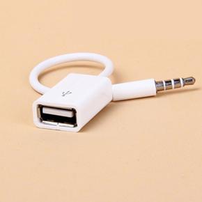 Car SUV MP3 3.5mm Male AUX Audio Plug Jack To USB 2.0 Female Converter Cable