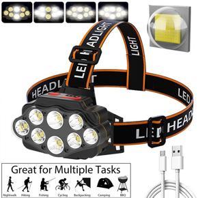 LED Headlights, USB Rechargeable Waterproof 4 Modes Super Bright Headlights for Camping Hiking Climbing