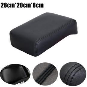 Car Armrest Center Console Lid Cover PU Leather Armrest Cover Protect For Toyota Tundra 2007-2013 Black - Black