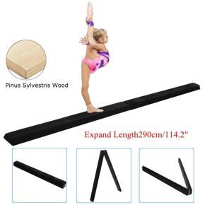 9.5' Folding Gymnastics Floor Balance Beam Skill Performance Training Equipment - Black