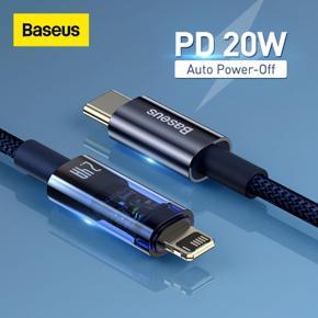 Baseus 20W USB C Cable For iP 13 12 11 Pro Max Mini Auto Power-Off Fast Charging Cord For iP Charger Cable