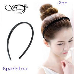 Plastic Hair Band Black Color - 2 Pcs