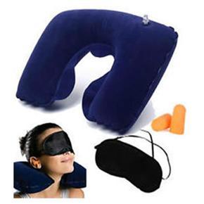 Air Inflatable Cushion Sleep Neck Pillow & Eye Shad - Multicolor - Neck Pillow