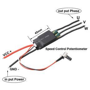 XHHDQES DC 7-24V 200W BLDC 3 Phase Brushless Motor Driver Hallless DC Motor Drive Board Speed Controller Regulator