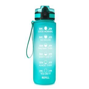 1000ml / 32oz Sports Water Bottle with Motivational Time Marker Leakproof Flip Top Water Bottle for Outdoor Sports Gym Workout Fitness