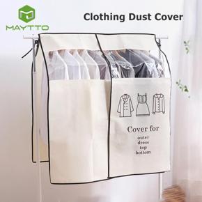 MAYTTO Garment Clothes Dust Cover Protector Hanging Wardrobe Storage Bag Large Non-woven Clothes Cover Bag Cloth Protector Dust Protector Cover with Velcro