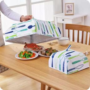 2 Pcs Foldable Insulated Food Covers Keep Warm Aluminum Foil Dishes Cover Insulation Kitchen Table Accessories Tools