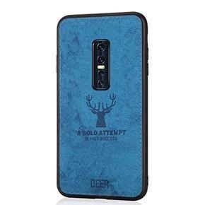 Vivo V17 Pro Luxury Deer Head Printed Case Cloth Fabric Durable TPU Cover Rubber Bumper Shell