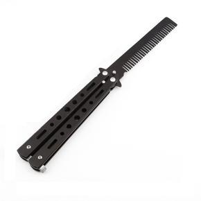 UD Stainless Steel Folding Butterfly Style Knife Practice Training Tool Knife -Black