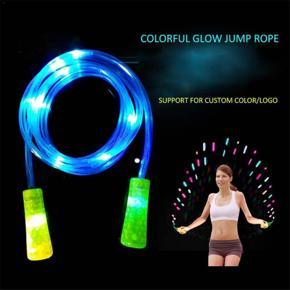 Luminous Skipping Rope Light Up LED Jump Ropes For Adult Kid Fitness Workout Red / Blue / Green - Blue