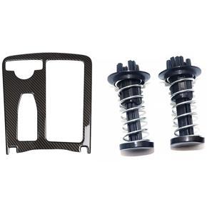 3 Pcs Car Accessories: 1 Pcs Car Abs Central Console Cup Holder Frame Trim & 2 Pcs Hood Catch Spring