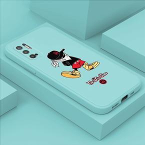 Hontinga for Redmi Note 10 5G Case Cartoon Masked Mouse Phone Case Soft Square Edge Silicone Cases Full Lens Cover Shockproof Protection Cover