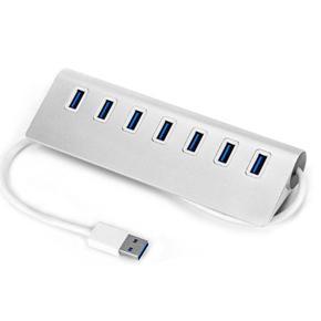 USB 3.0 Hub 7-Port Portable Aluminum charging and Data Hub 3-Foot USB 3.0 - Black