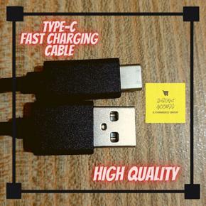 Type C Cable Quick Charge 3.0 Fast Charging Data Cable For Android 1 Meter black color