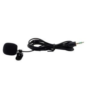 Portable Mini 3.5mm Tie Lapel Lavalier Clip Microphone for Lectures Teaching-Black