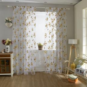 Delicate Flower Window Tulle Curtain Sheer Drape Divider Home Bedroom Decor