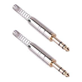 6.35mm Dual Channel Wlding Plug for DIY 6.35mm Audio Cable, Electric Guitar Cable, 6.35mm Stereo Male -2 Pcs