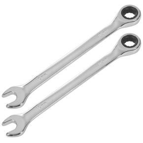 ARELENE 2X Steel Fixed Head Ratcheting Ratchet Spanner Gear Wrench Open End & Ring Size, 10mm