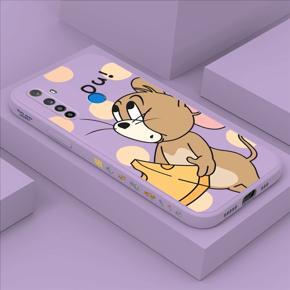 Hontinga for Realme 5I Case Side Design Cute Cartoon Mouse Back Cover Soft Square Edge Pattern Liquid Silicone Trend Phone Cases