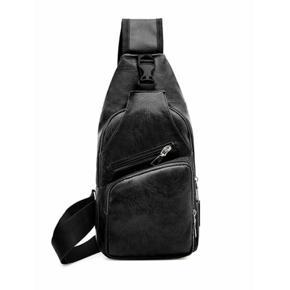 Unisex Crossbody Fashion Backpack - Black