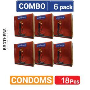 Duxl-One - Dotted Slim Fit Condom with Rose Flavor - Combo 6 Pack - 3x6=18pcs Condom