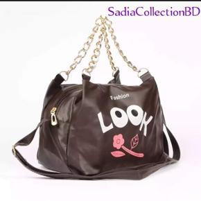 Ledies Leather purses handbags women shopping tote hand bags coffee colour.