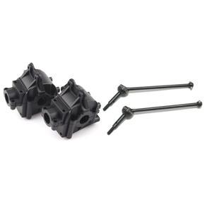 BRADOO- 2 Set RC Car Part: 1 Set 144001-1254 Wave Box Gearbox & 1 Set CVD Steel Universal Drive Shaft