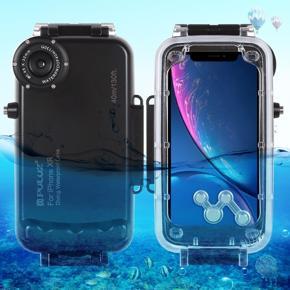 PULUZ 40m/130ft Waterproof Diving Housing Photo Video Taking Underwater Cover Case for iPhone XR(Black)