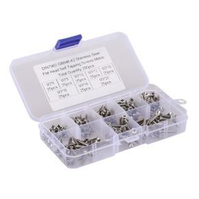 XHHDQES 600Pcs M3 Stainless Steel Flat Head Screws Kits High Strength Self-Tapping Screws Assortment Set for Wood Furniture