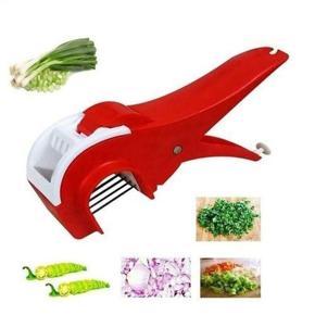 2 in 1 Multi cutter Vegetable and Fruit Specially Chilly Banan, Carrot, Cucumber, Radish, Tindora, Lady finger and Fruits,Hand Vegetable Slicer - 1 Piece Red Color
