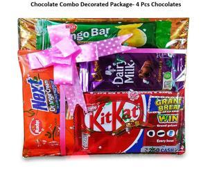 Chocolate Combo With Amazing Decorated Package- 4 Pcs Chocolates - Chocolate