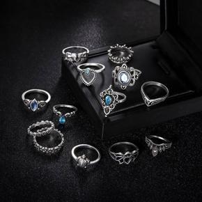 13 Design Boho Vintage Star Midi Moon Rings Set For Women