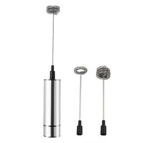 Powerful Electric Milk Frother with 3Pcs Stainless Steel Spring Whisk Foam Maker