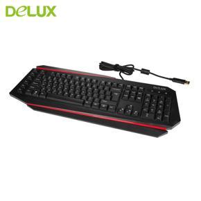 Delux K9500U Ergonomic USB Wired Computer Keyboard Backlight Multimedia Key - Black