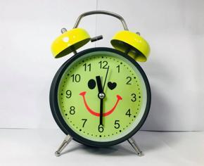 Cute Smiley Face Matel Table Desk Alarm Clock