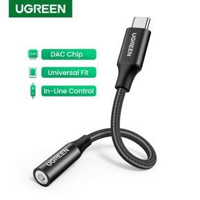 UGREEN USB Type C to 3.5mm Female Headphone AUX Jack Adapter USB C to Aux Audio Cable Cord DAC Chip For Google Pixel 4 3 2 XL iPad Pro 2020/ 2018, Samsung Galaxy S20/Ultra, S20+,S10, Huawei P40, Pro, 