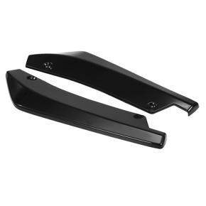 Fit Rear Bumper Lip Splitter Fins Body Lip Spoiler Chin Skirt Protector Black