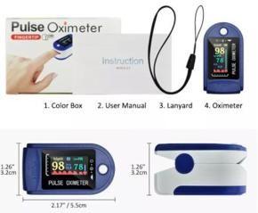 Pulse Oximeter, Oxygen Saturation Sensor (SpO2), Fingertip Pulse Oximeter, Monitors Heart Rate, Four-Color OLED Display
