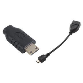 BRADOO- 1pcs Usb a 2.0 Female To Micro-Usb B Male Cable Adapter & 1pcs Micro-Hdmi Type D Female To Type C Hdmi Male F/M Adapter