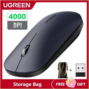 UGREEN Silent Wireless Mouse Adjustable 4000 DPI For MacBook Tablet Computer Laptop PC Mice 3cm Slim Quiet 2.4G Wireless Mouse