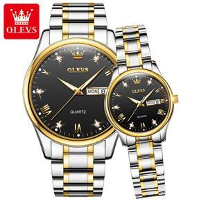 OLEVS Fashion Watches Couple Watch Stainless Steel Calendar Waterproof Business Quartz Watch For Men Women - 5563  (2 Piece)