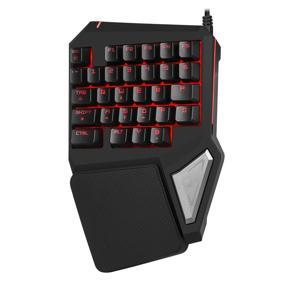 Delux T9 PRO 7 Colors LED Backlight Single Hand Professional Gaming Keyboard - black