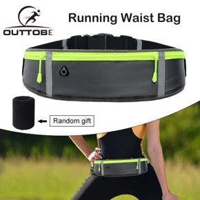Outtobe Outdoor Waist Pack Running Belts Sports Fitness Waist Bag Mobile Phone Bag with Waterproof Earphone Hole Fits All Phone Under 6.5 with Reflective Strips for Workouts Sports