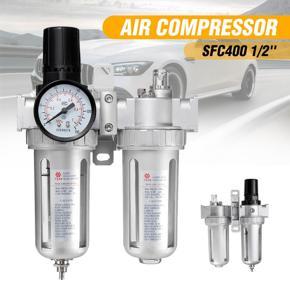 SFC400 1/2 Air Compressor Air Filter Regulator Oil Water Separator TrapFilter Regulator Valve Automatic Drain Pneumatic Parts MA