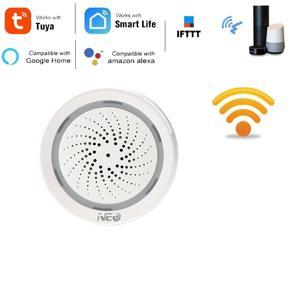 XHHDQES 3X Temperature Humidity Alarm Sensor Wifi Siren Tuya Smart Life App Work with for ECHO Alexa Google Home IFTTT