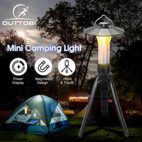 Outtobe Camping Lights Mini Tent Light USB Rechargeable Lanterns Portable Hanging Lamp Waterproof F lashlight Emergency Lighting Spotlight Work Lights With Tripod Hook Magnet for Outdoor Camping