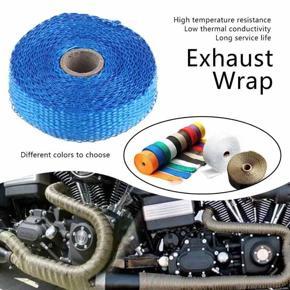 Yctze exhaust air wrap 5 m car heat insulation tape pipe around fiberglass shield Thermal with 4 stainless steel cable