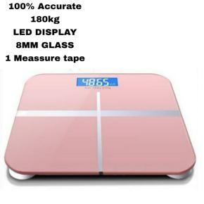 Tempered / Strong Glass Electronic Digital Body Weight Scale, Bathroom Scale 180 KG with LCD Display Weight Machine