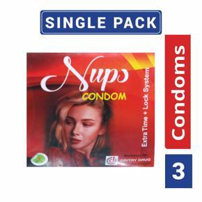 Nups - Extra Time Lock System Condom - Combo Pack - 1 Packs - 1x3=3pcs